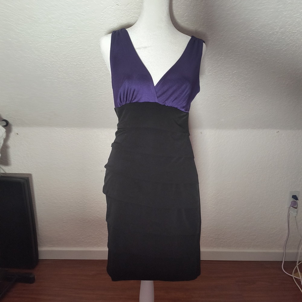Purple and Black Pageant Interview Dress
